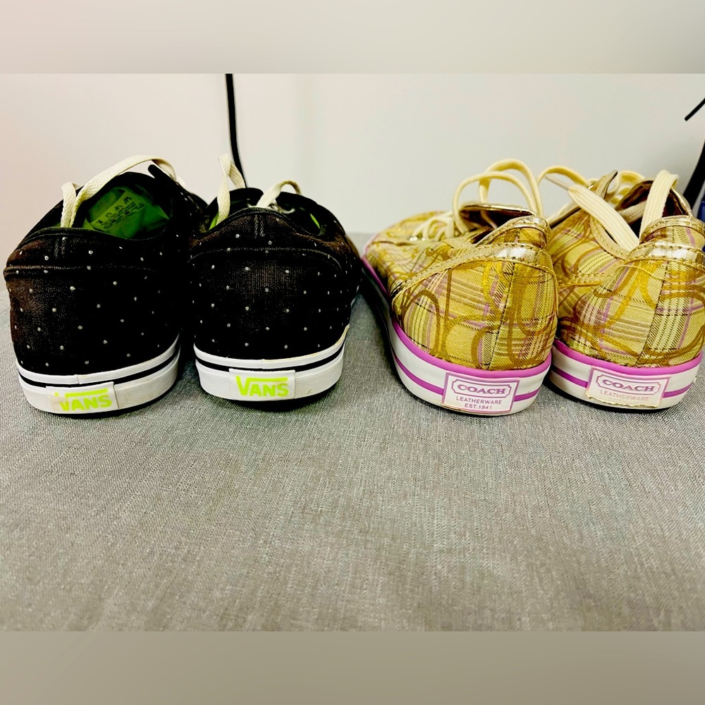 2 pairs VANS & Coach sneaker women size8